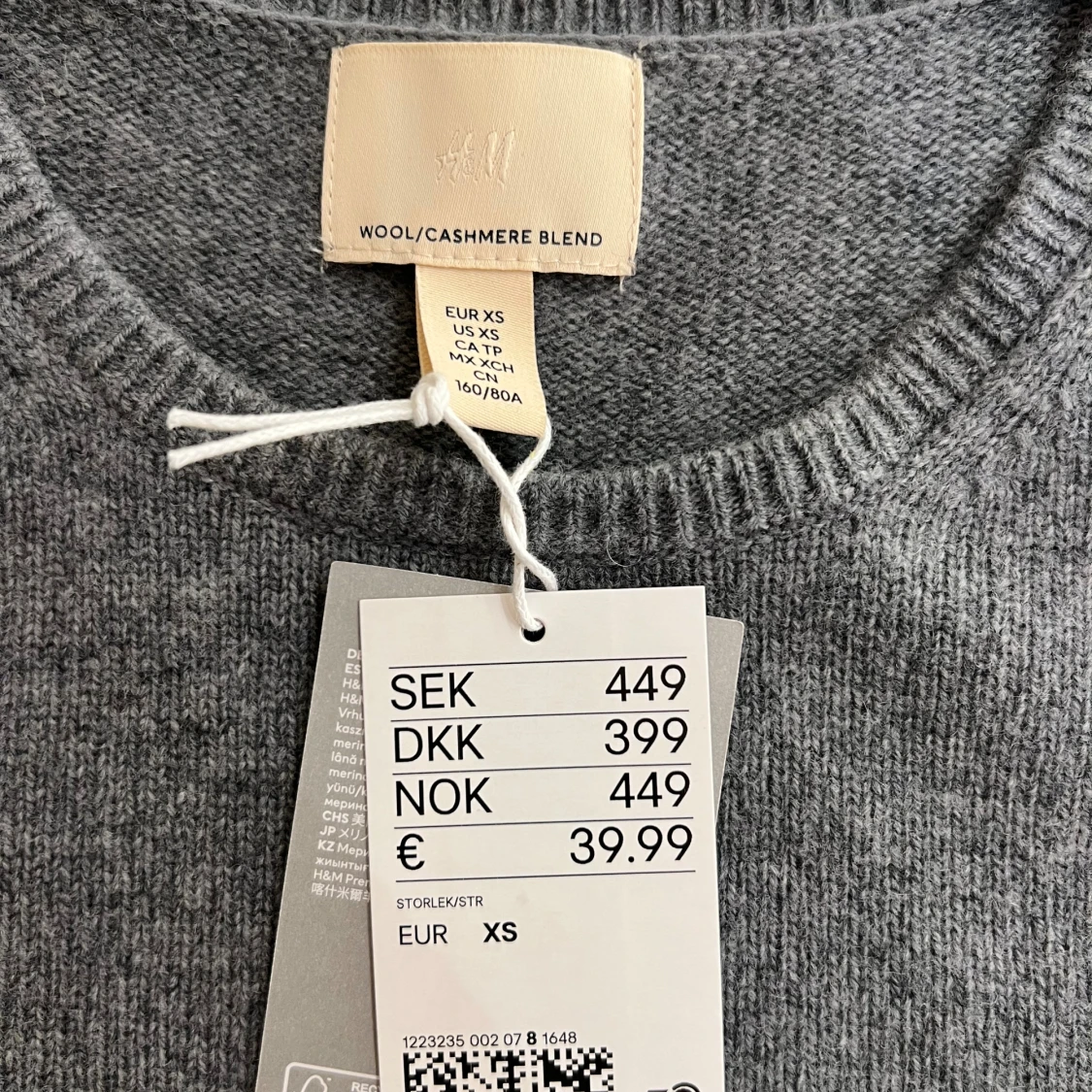 Grå stickad topp från H&M i kashmirmix - 3