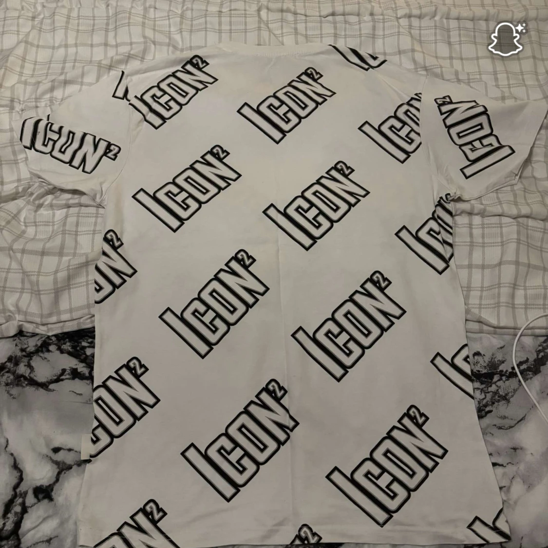 Vit ICON² t-shirt med tryck - 1