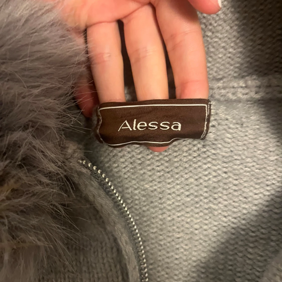 Grå Alessa jacka äkta räv päls - 3