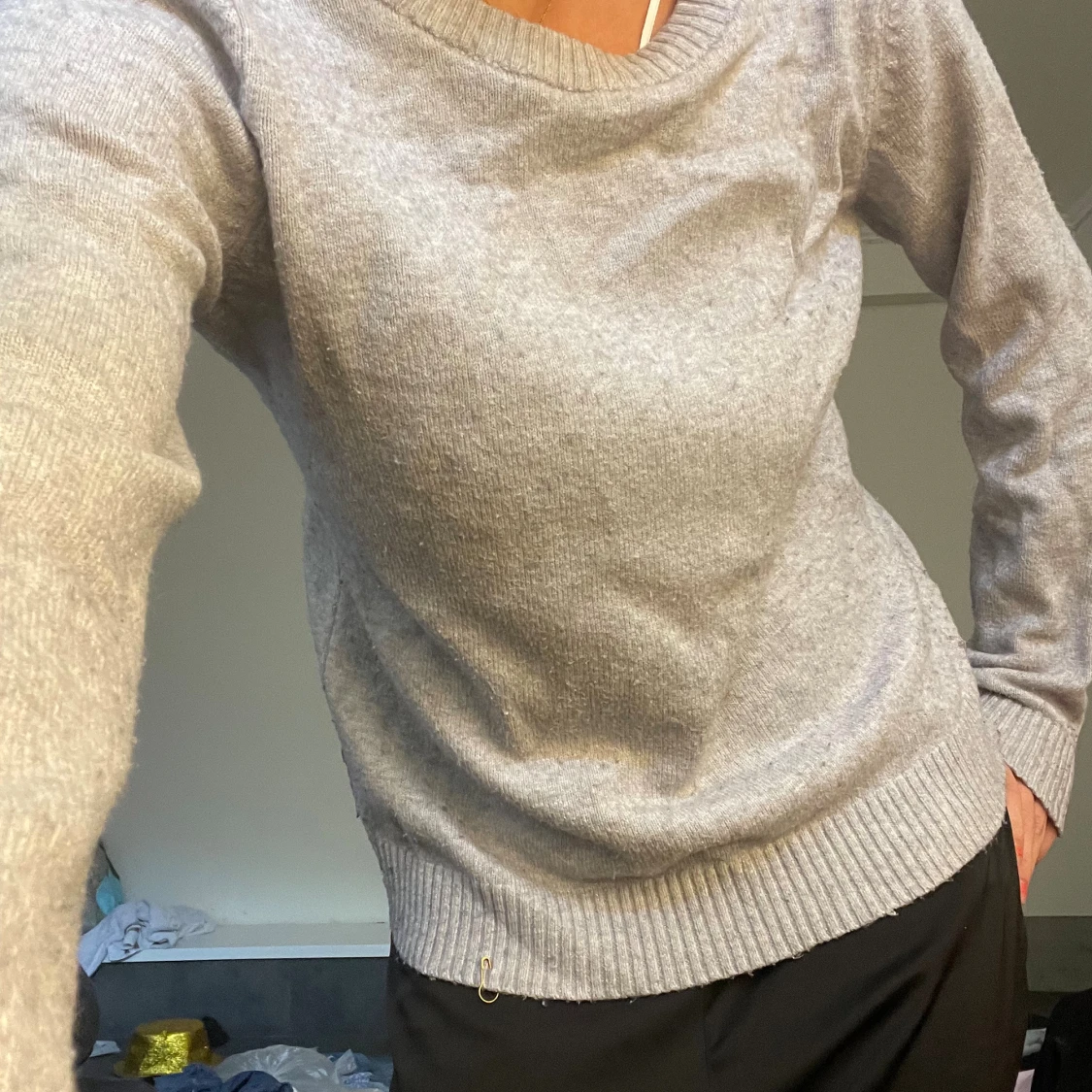 Grå stickad tröja från Vila - 2