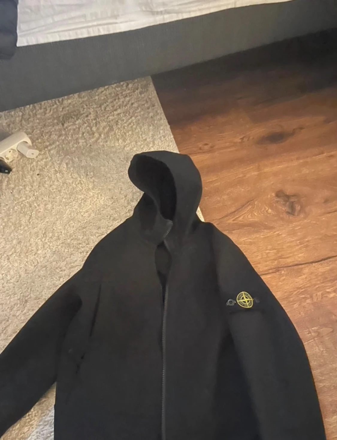 Svart vind jacka från Stone Island Junior