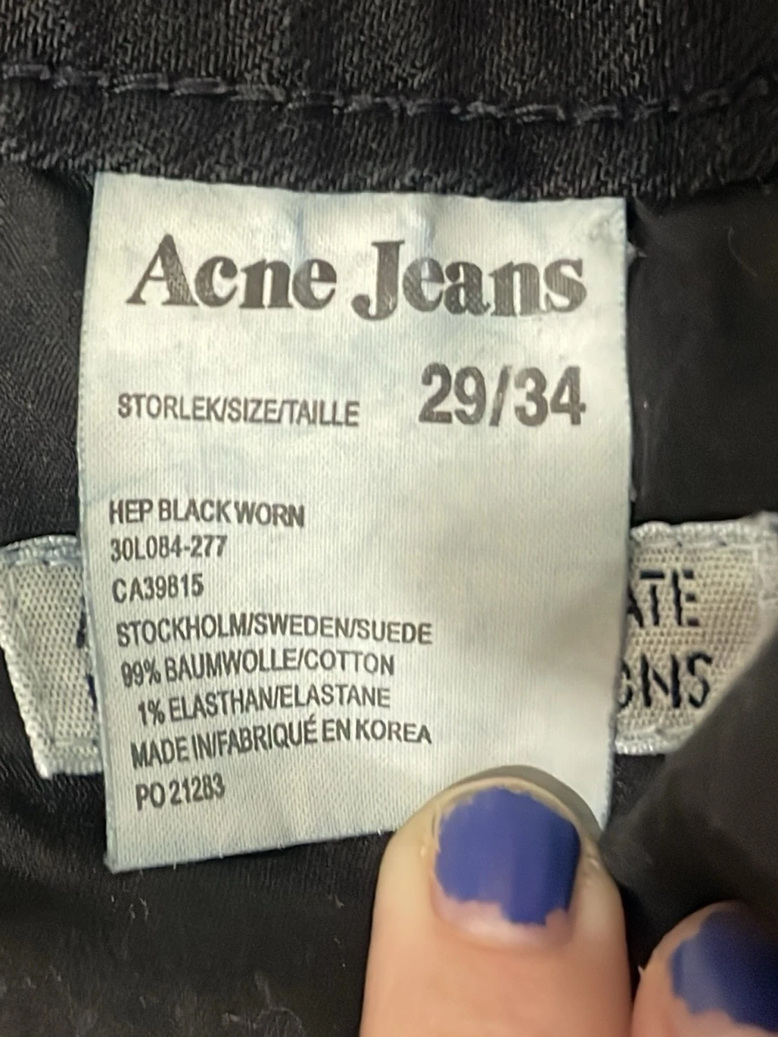 Svarta Acne Jeans med leopardbroderi - 5