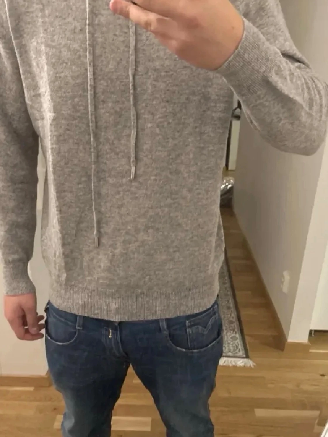 Grå Kashmir Hoodie
