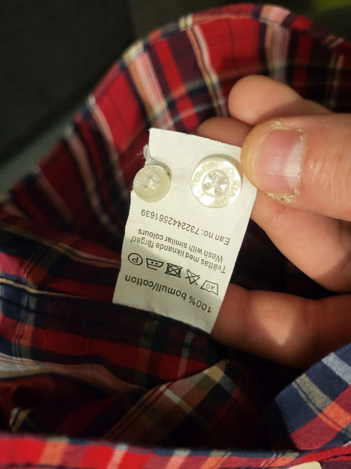 Rutig skjorta från Denim Day, stl 128 - 5