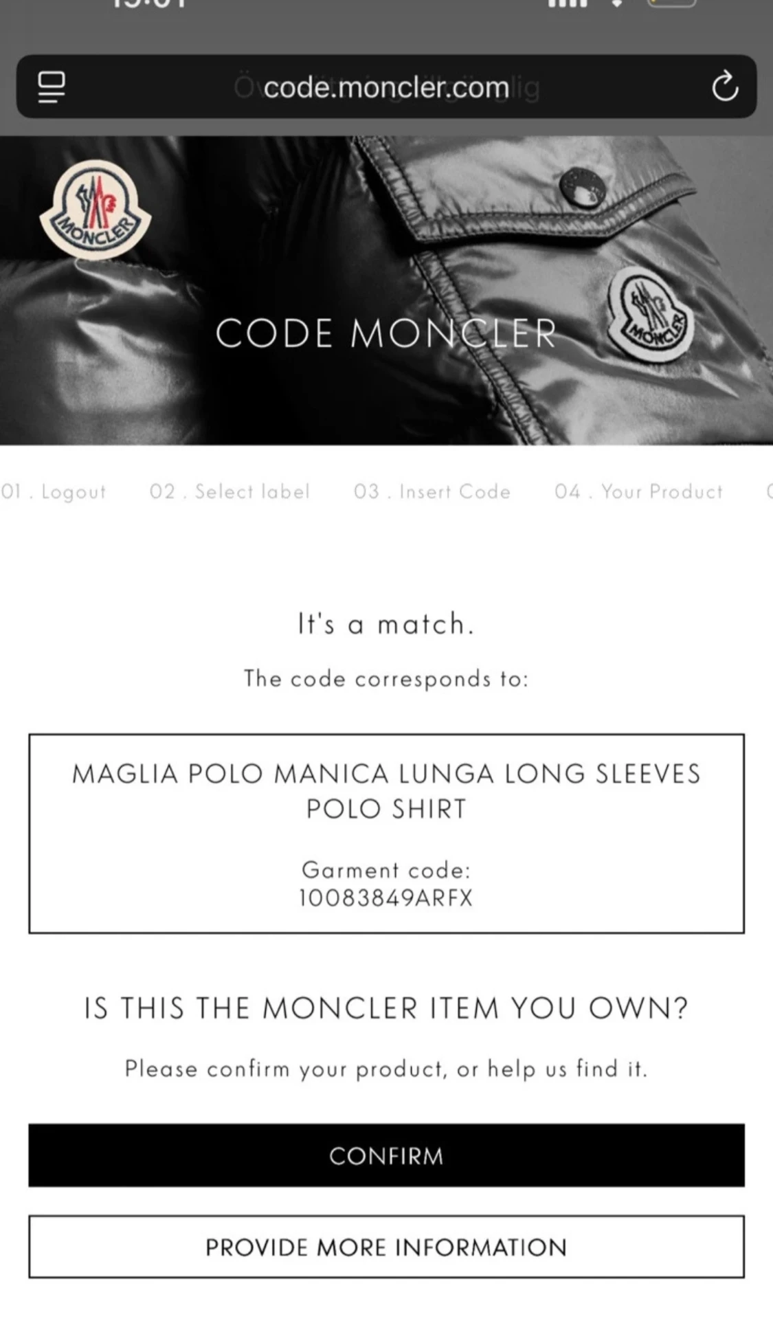 Grå långärmad piké från Moncler - 2