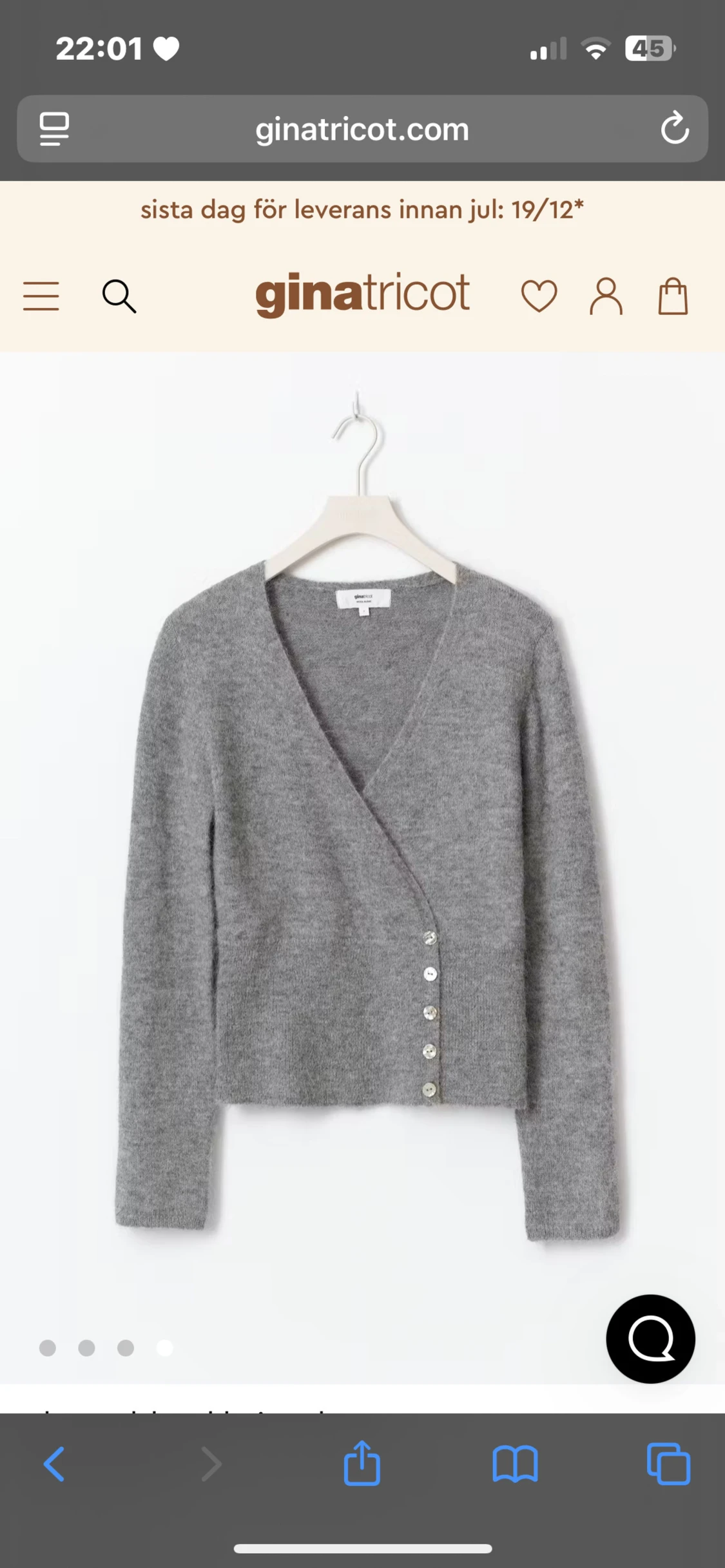 Grå kofta i alpacablend från Gina Tricot - 1