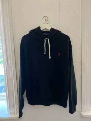 Svart Ralph Lauren Hoodie - Säljer en riktig snygg och skön Ralph Lauren hoodie som passar till vilken outfit som du vill!🍁  •Storlek L (Mått finns dessutom på bild). Väldigt fint skick, utom slitage vid handleden som knappast syns.📈  •Nypris ligger runt 2400kr💰  Hör av er vid funderingar!🙌🌵