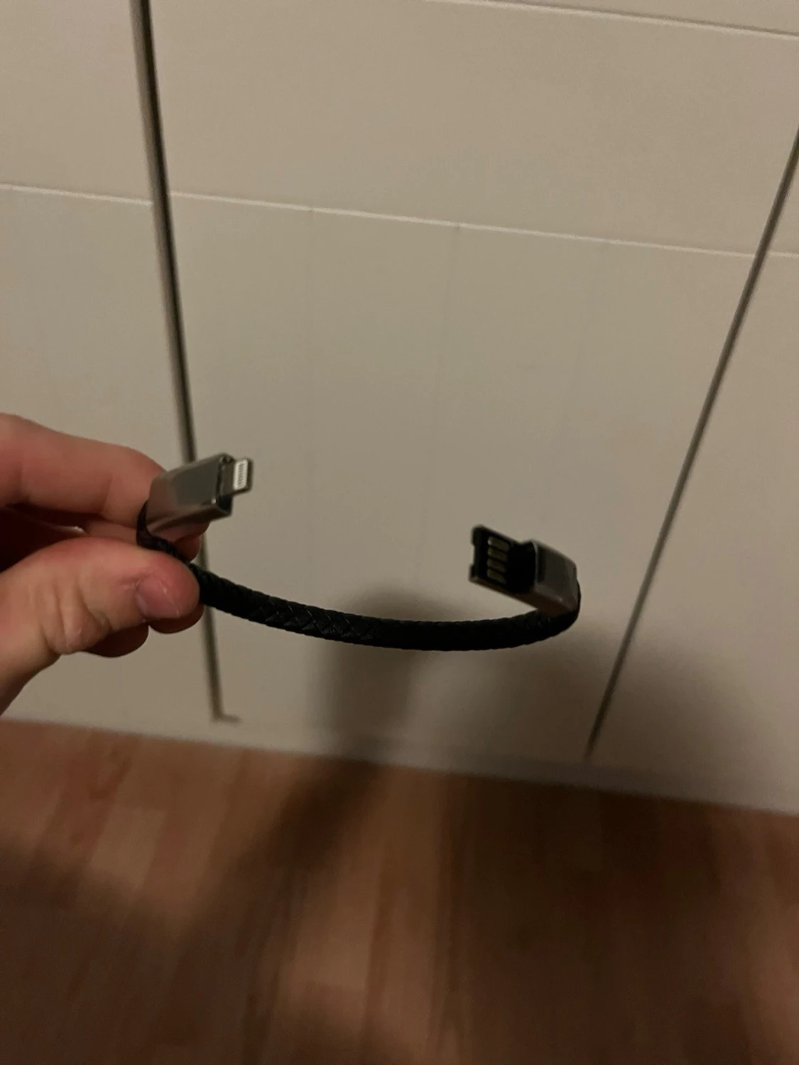 Svart flätad USB-laddningsarmband - 3
