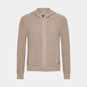stickad cardigan  - Säljer en beige stickad kofta från Less Worries med huva, tröjan har inga defekter, pris kan diskuteras!