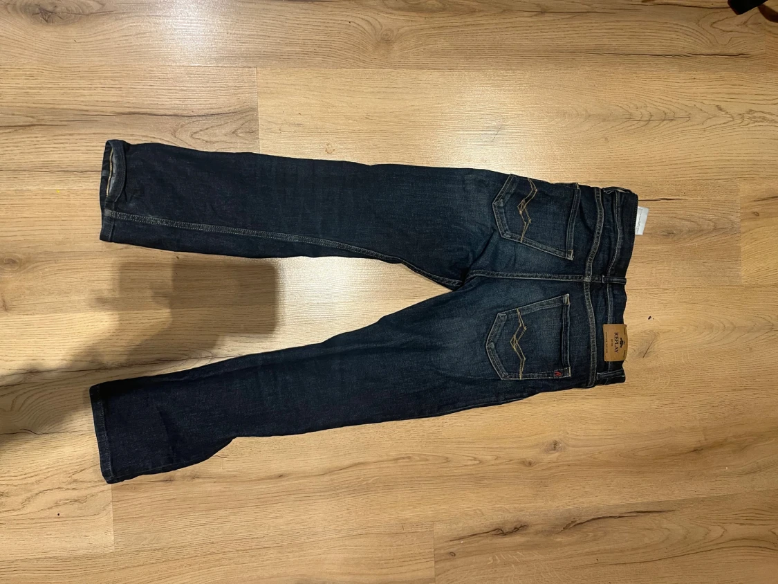 Replay mörkblå jeans straight fit - 1