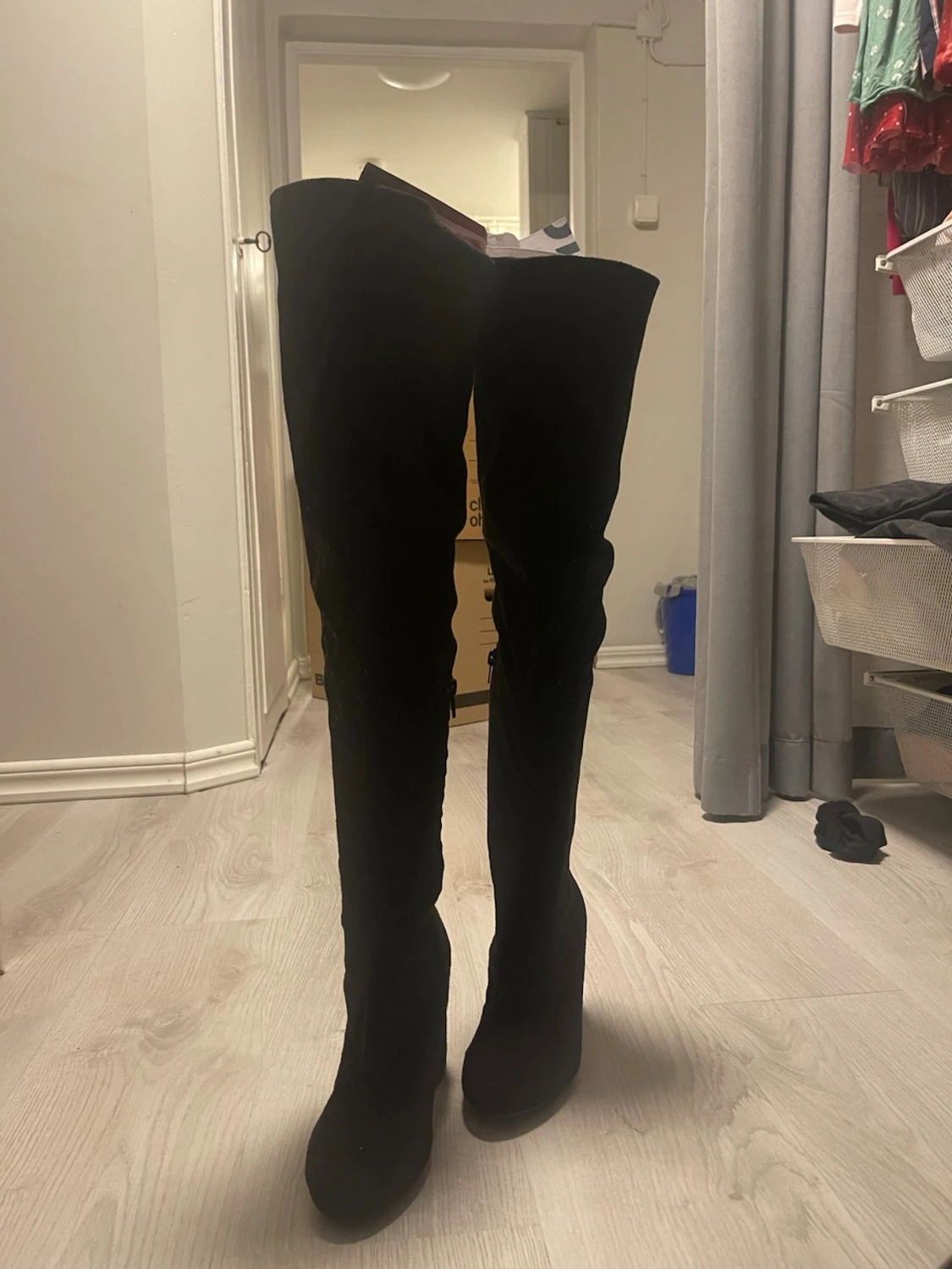 Svarta overknee boots med klack - 1