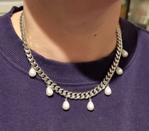 Stilfullt halsband  - Material-rostfritt stål.  Kedjetjocklek-8mm 