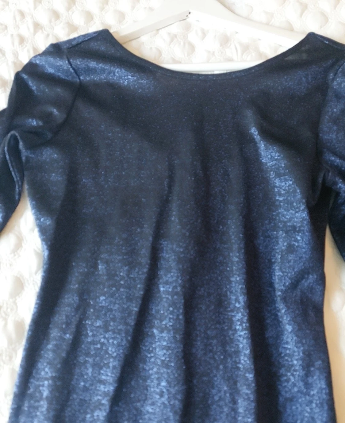 Mörkblå långärmad klänning H&M  - 4