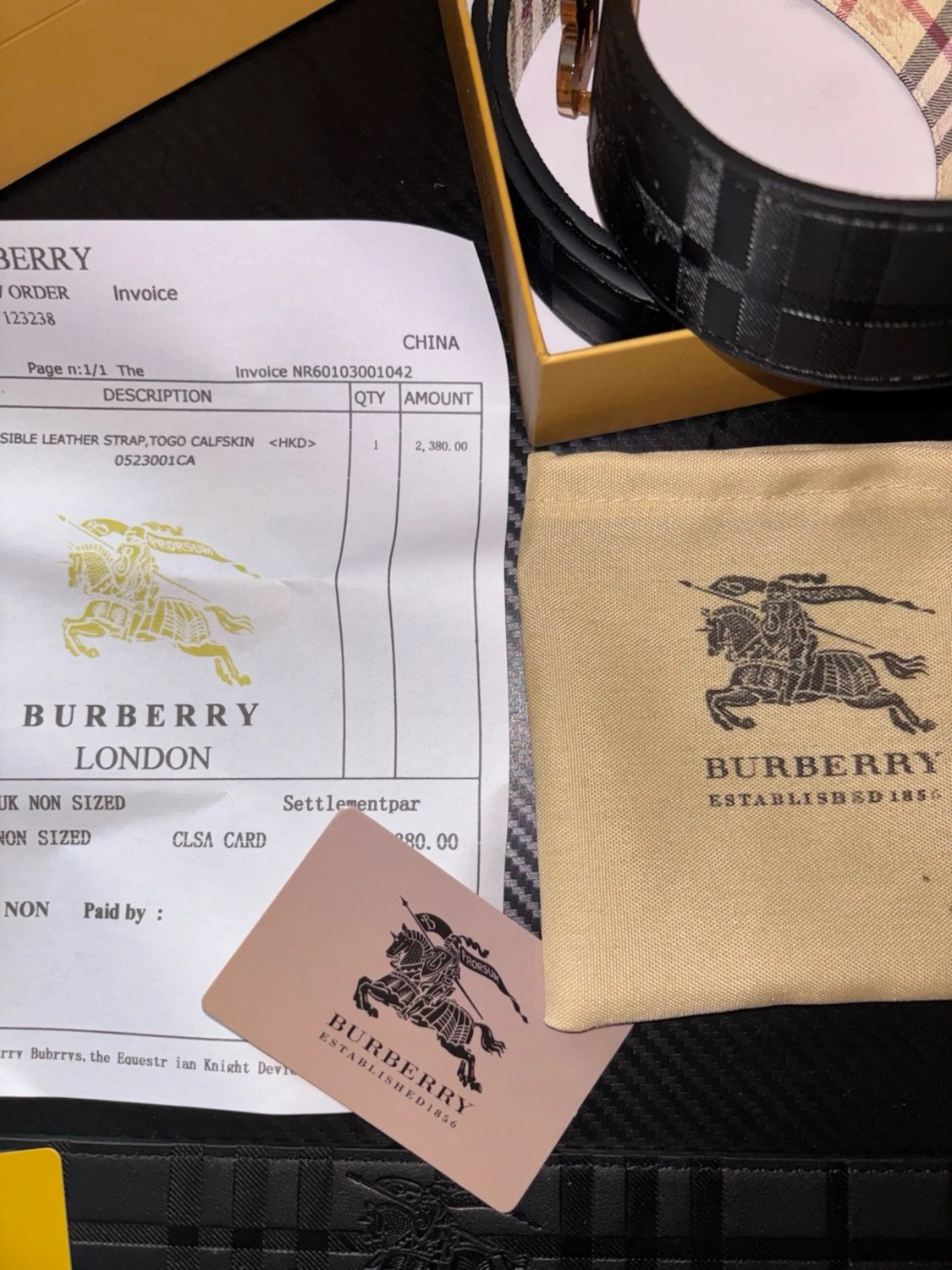 Burberry vändbart bälte giftbox set - 2