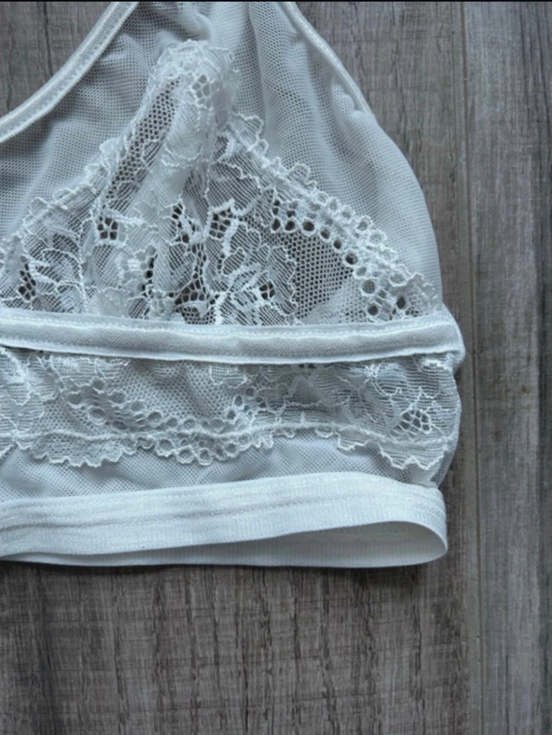 Vit spetsdetaljerad bralette - 1