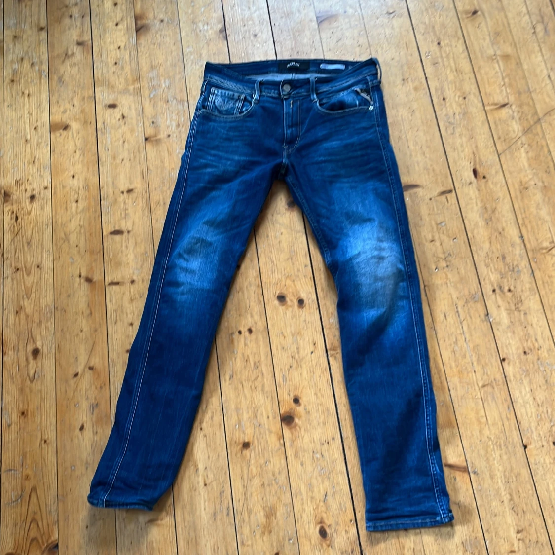 Blå Replay jeans, midwaist, storlek 31/32