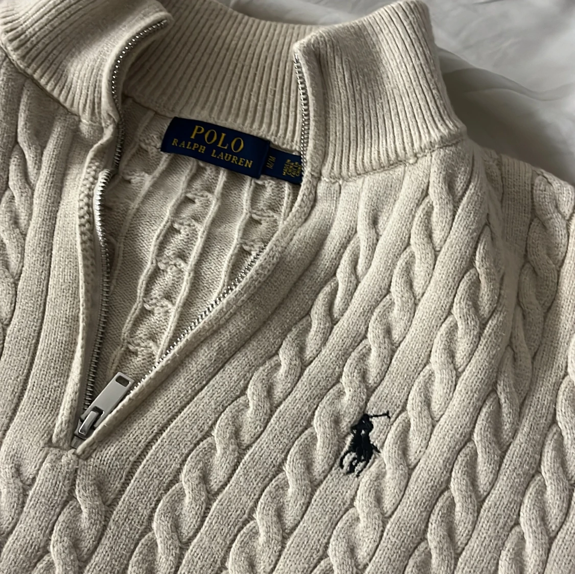 Beige kabelstickad tröja Polo Ralph Lauren - 1