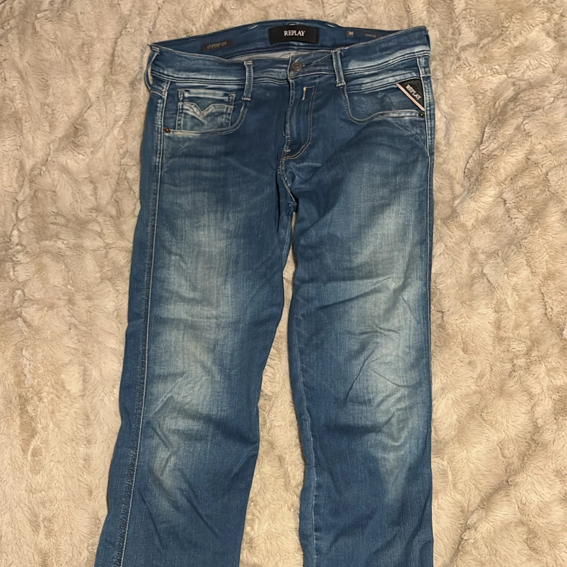 Replay Anbass Hyperflex jeans blå