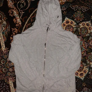 Ljusgrå hoodie från 157 med dragkedja - Ljusgrå hoodie från 157 i storlek S. Tröjan har huva med snörning, hel dragkedja framtill och långa ärmar. Tillverkad i mjuk bomullsmix som är skön att ha på sig. Perfekt för chill dagar och enkel att matcha med jeans eller joggers.