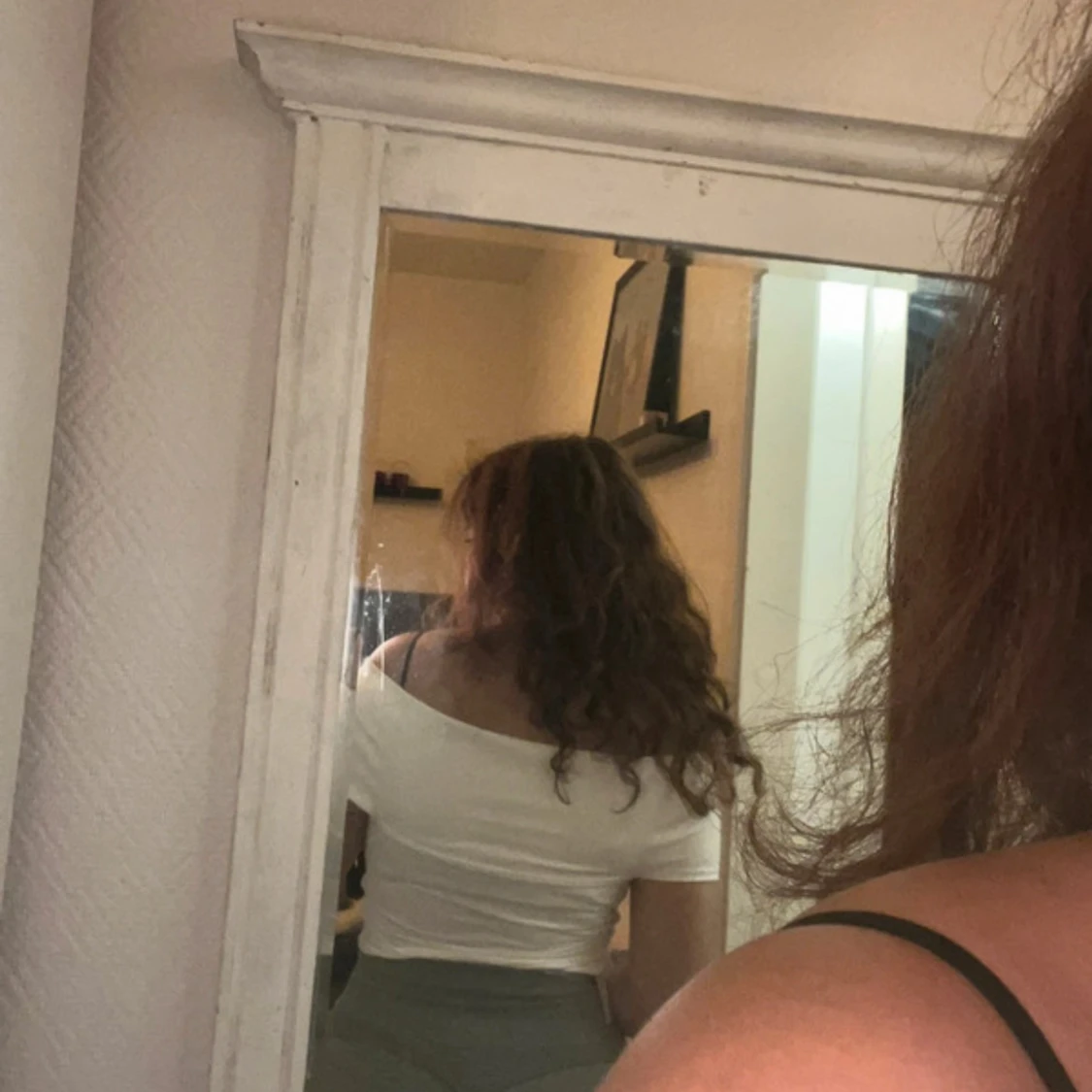 Vit omlott offshoulder topp - 2