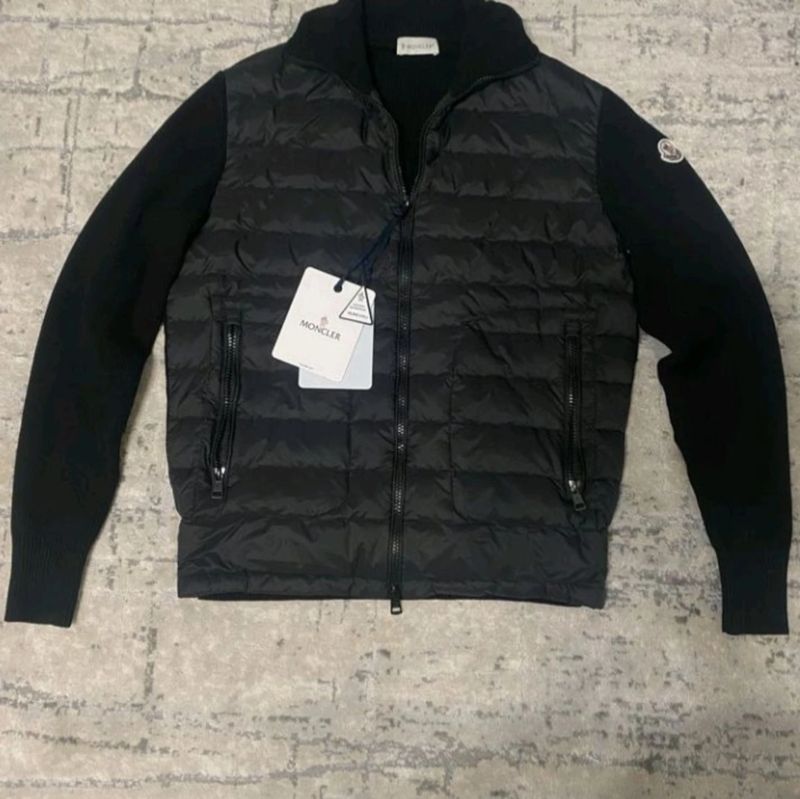 Svart quiltad cardiganjacka Moncler - 3