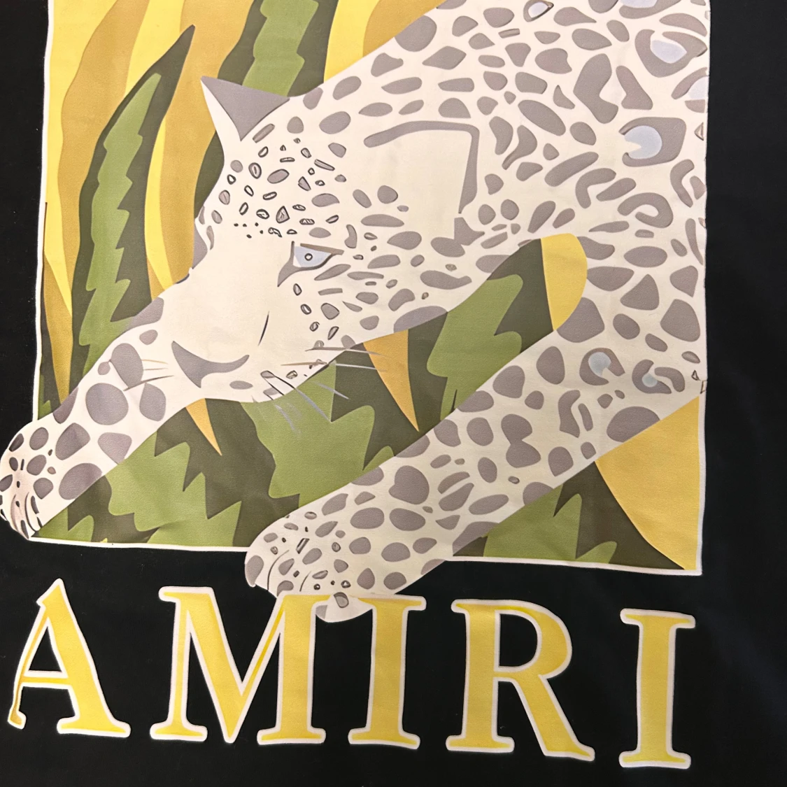 Svart Amiri t-shirt med leopardtryck - 1