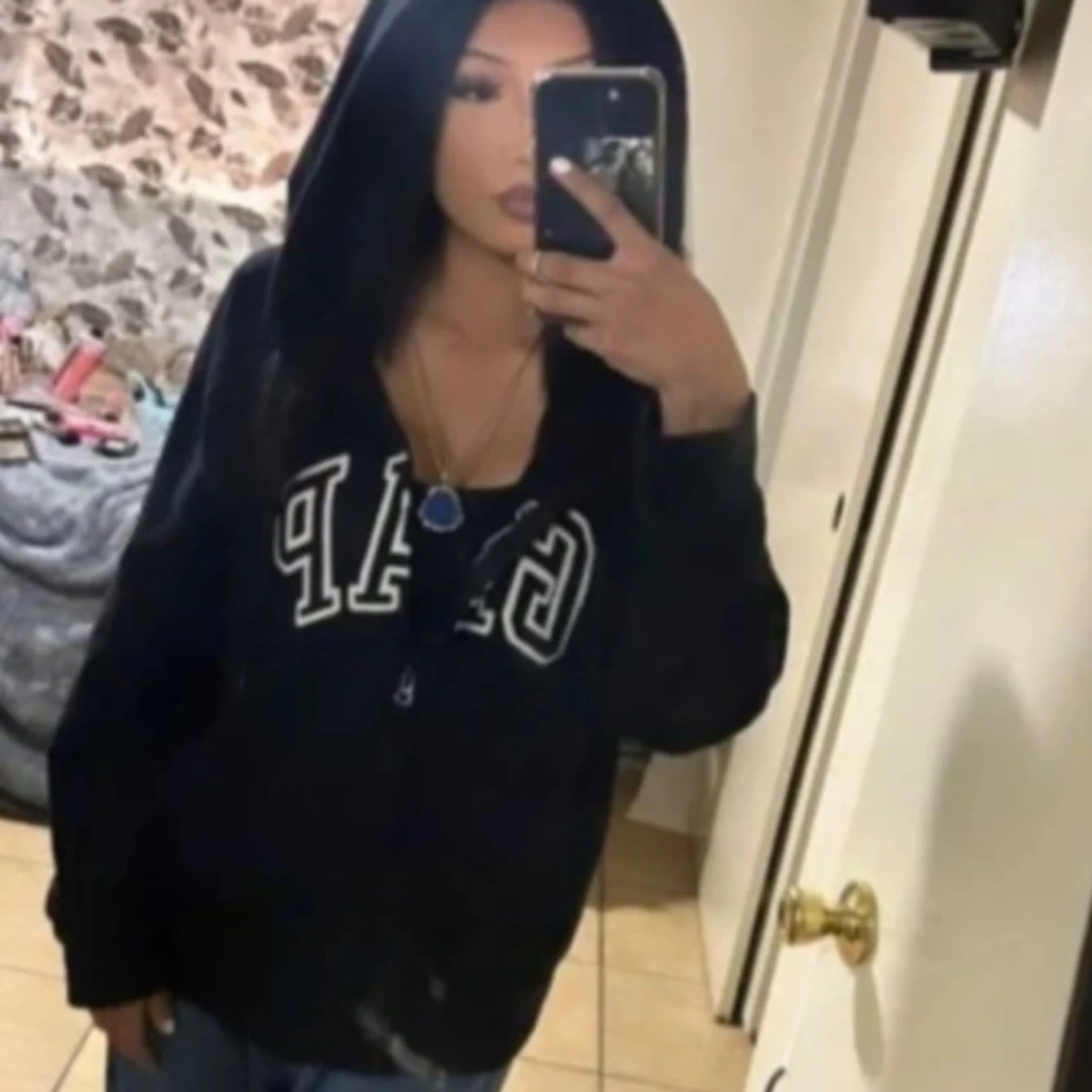 Svart GAP hoodie med dragkedja