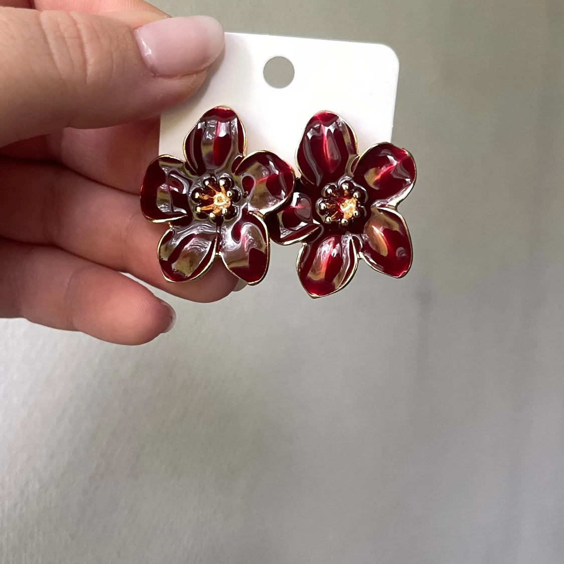 Vinröda örhängen  - 1