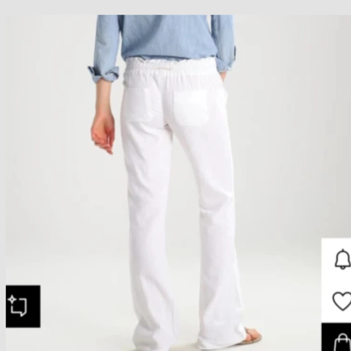 Vita linnebyxor med snörning - 4