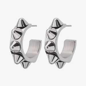 Silvriga örhängen med nitar - Edblad örhängen