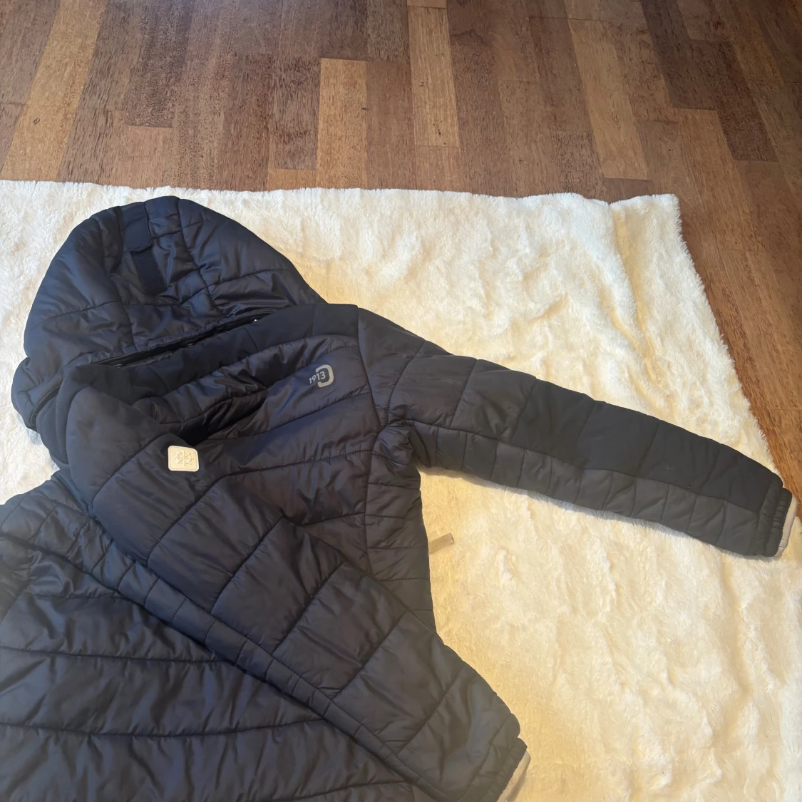 Blå quiltad pufferjacka Didriksons 140 - 4