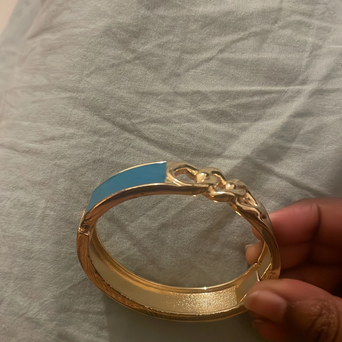 Blått och guldigt chunky armband - 2