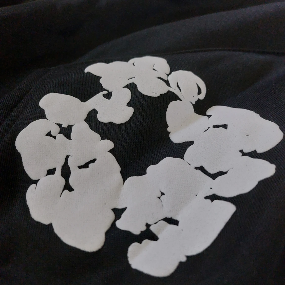 Svart hoodie med vita blommiga tryck Denim tears - 2