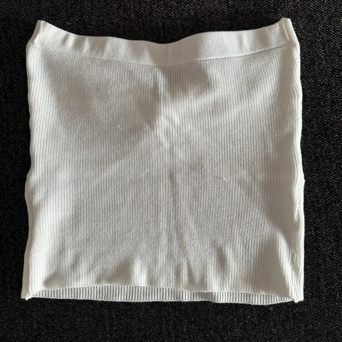 Vit ribbad bandeau tubtopp - 1