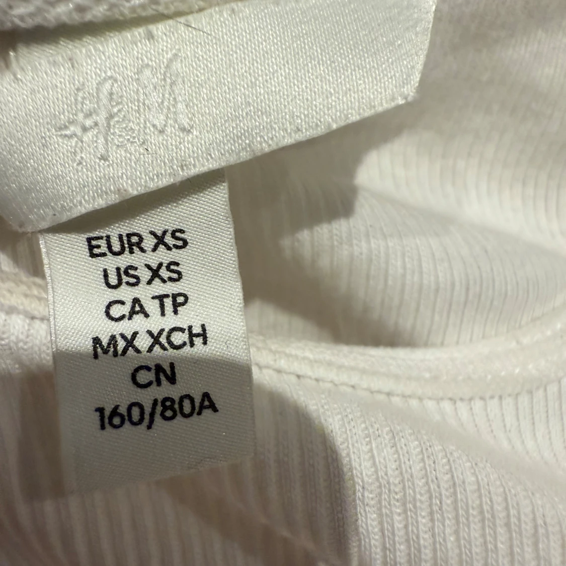 Vit ribbad långärmad tröja H&M XS - 2