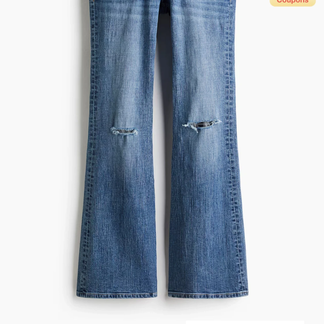 Blå bootcut jeans med slitningar - 2