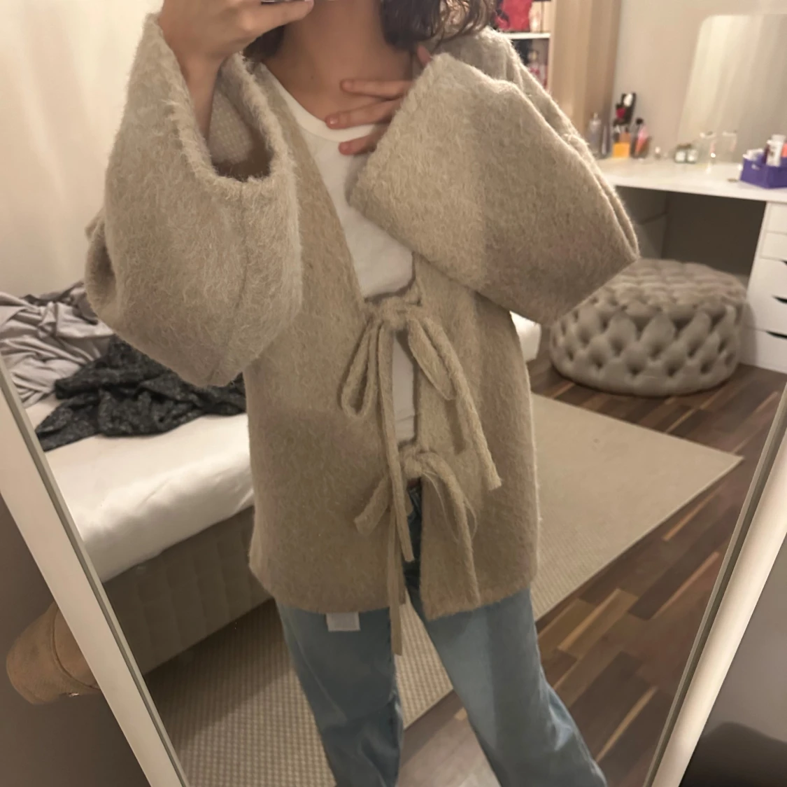 Beige omlottkofta från frankrike - 1