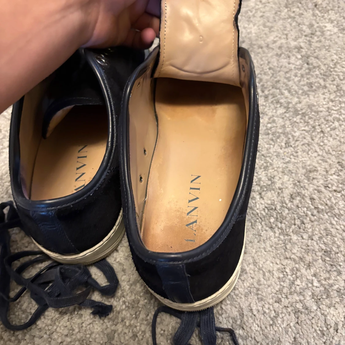 Lanvin svarta sneakers med lackad tå - 1