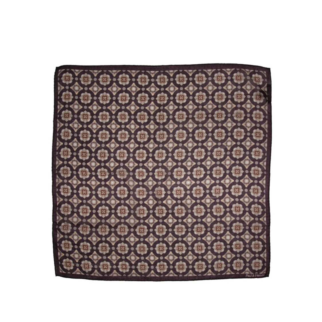 Mönstrad brun silkes halsduk Paul & Friends - 3