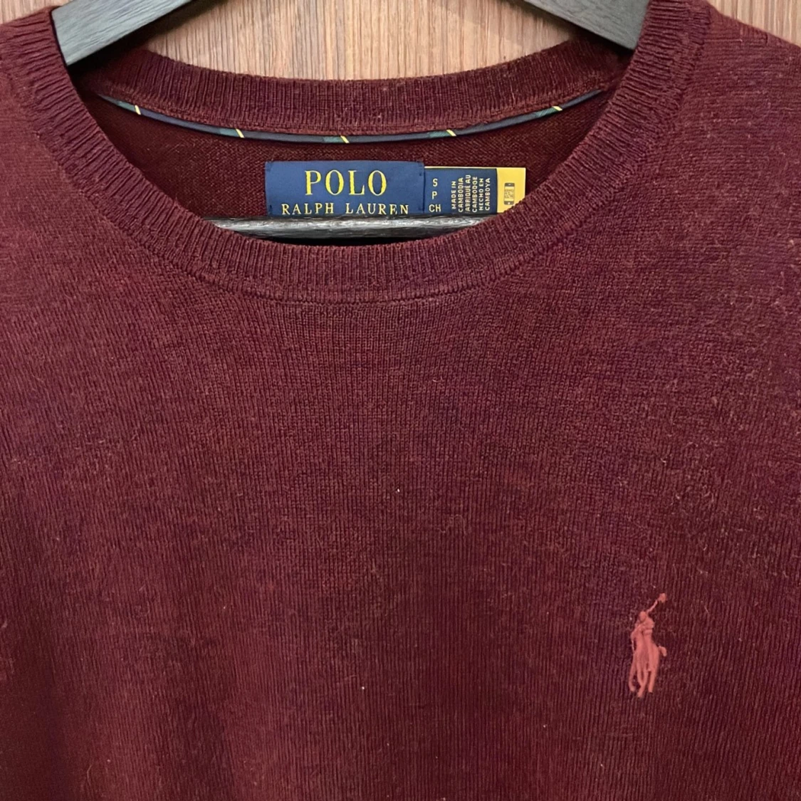 Vinröd stickad tröja Ralph Lauren - 91
