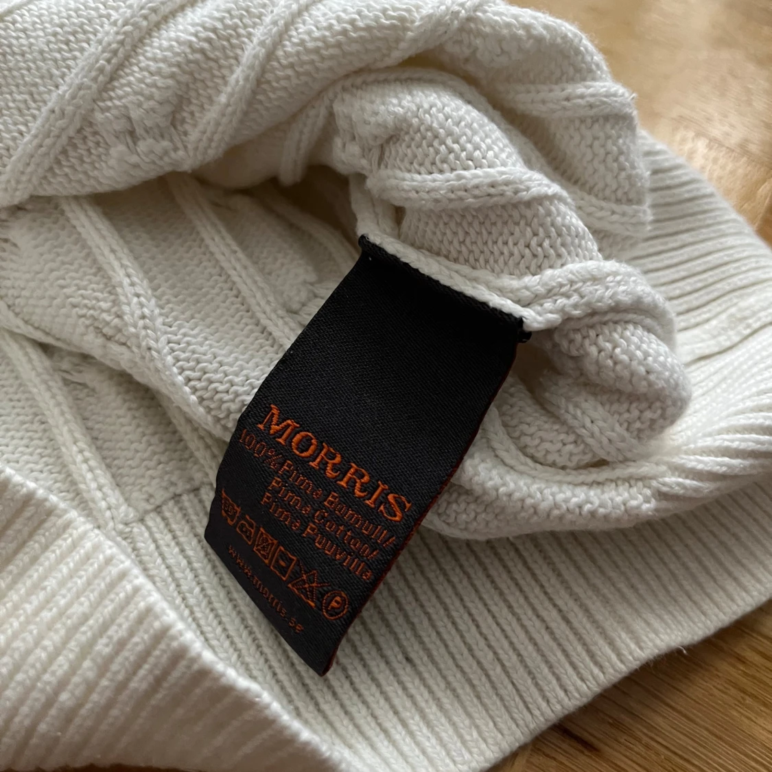 Vit kabelstickad tröja från Morris - 4