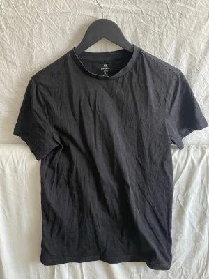 Svart t-shirt från H&M - En basic svart t-shirt från H&M i regular fit. Klassisk rund halsringning och korta ärmar, perfekt till jeans eller shorts. Tillverkad i mjuk bomull som är skön mot huden. Enkel och stilren design utan tryck eller mönster.(Du får med två stycken)