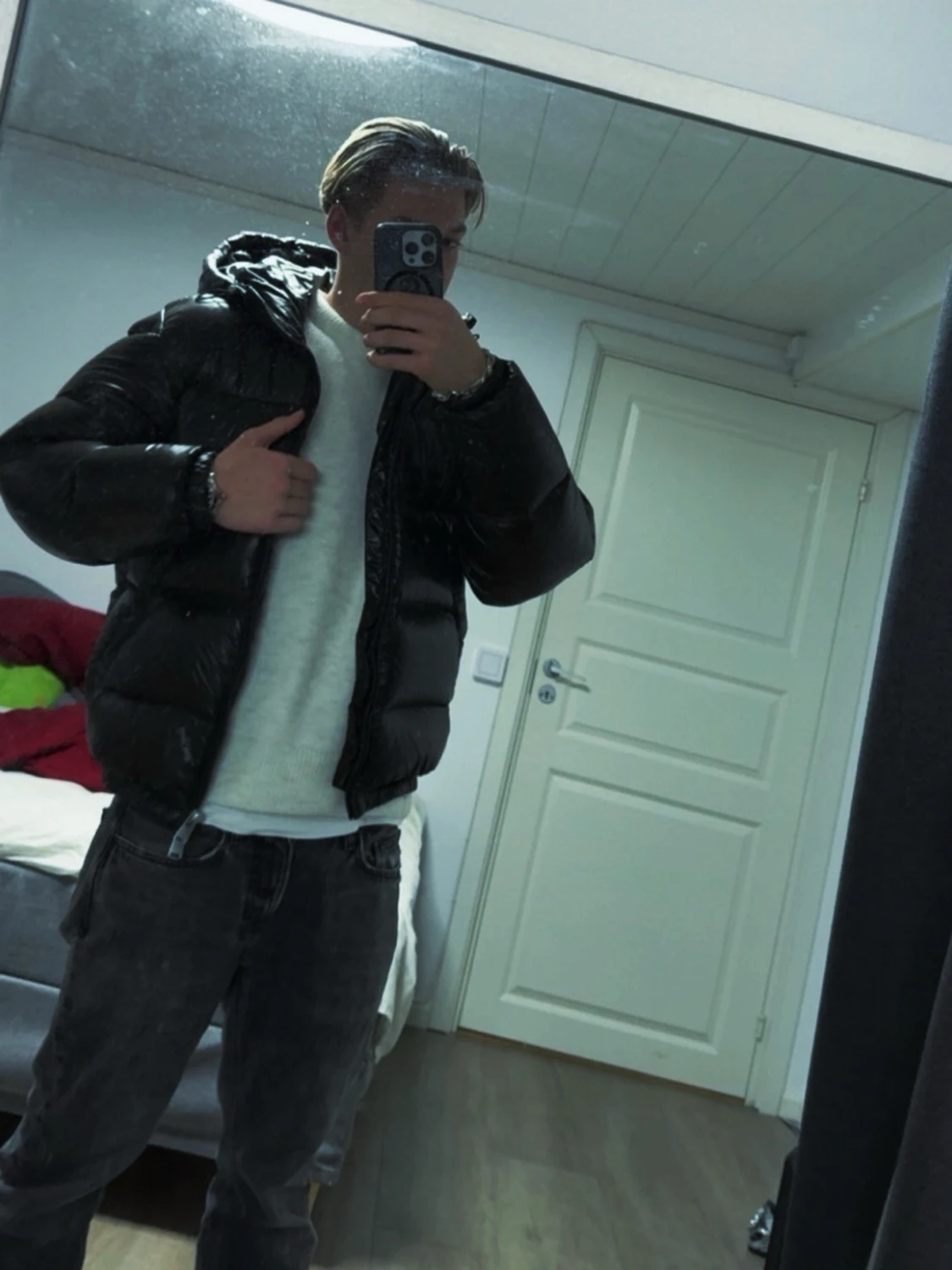 Mörkgrön pufferjacka från Zara S - 2