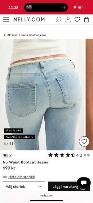 Nelly jeans - Säljer dessa jeans då de inte kommer till användning. Storleken är 32 (xxs) men passar även som 34 (xs) då dem ör ganska stretchiga!☺️ Har endast använts cirka 4 ggr. Og pris 699kr