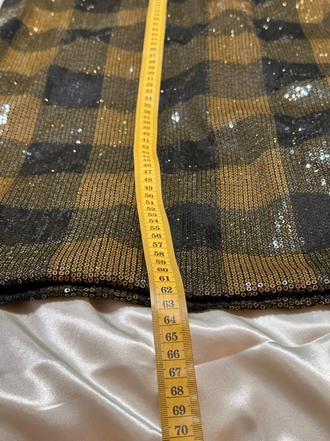 Glittrig rutig kortklänning made in italie - 6