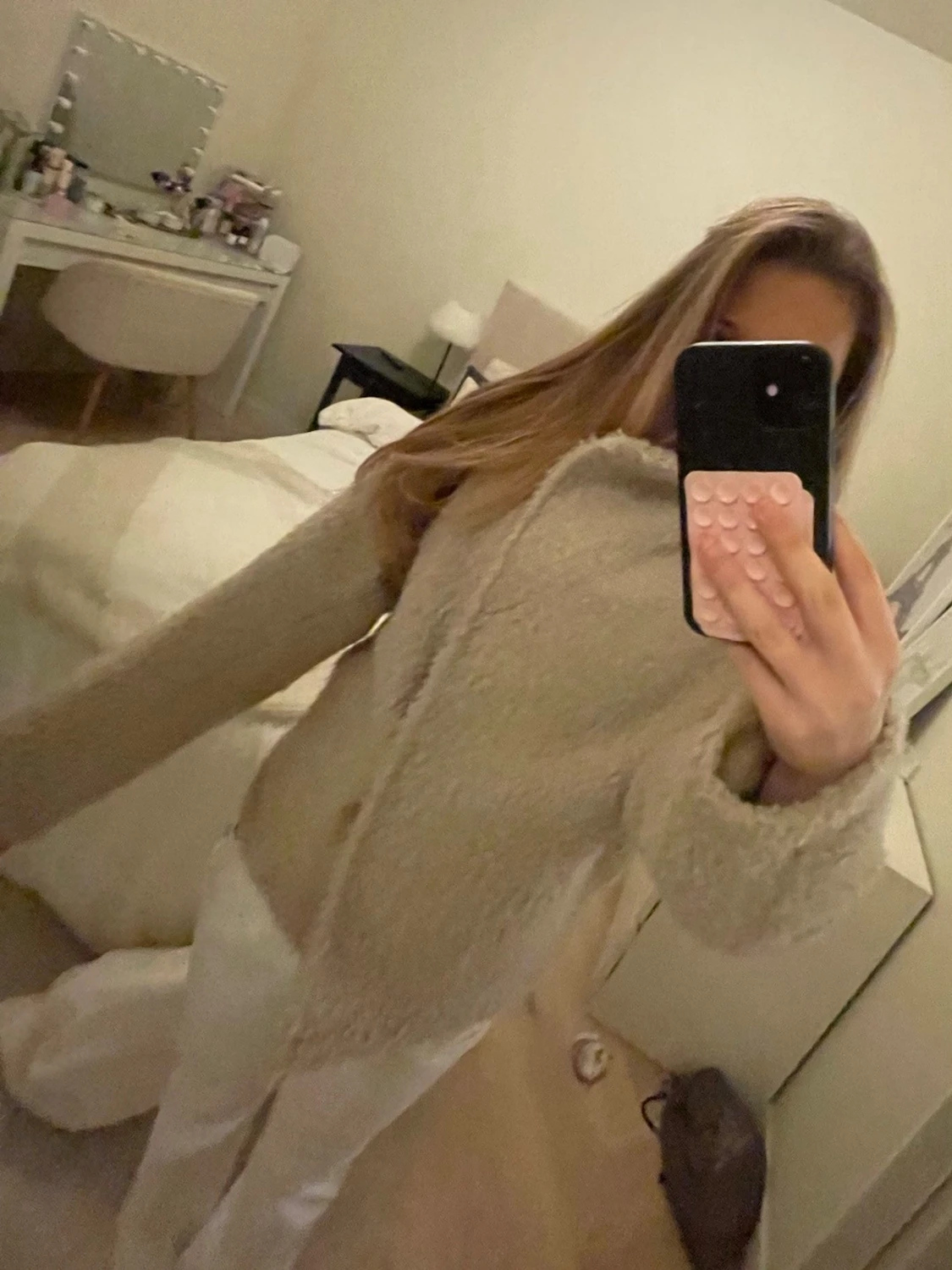 Beige teddyjacka  - 1