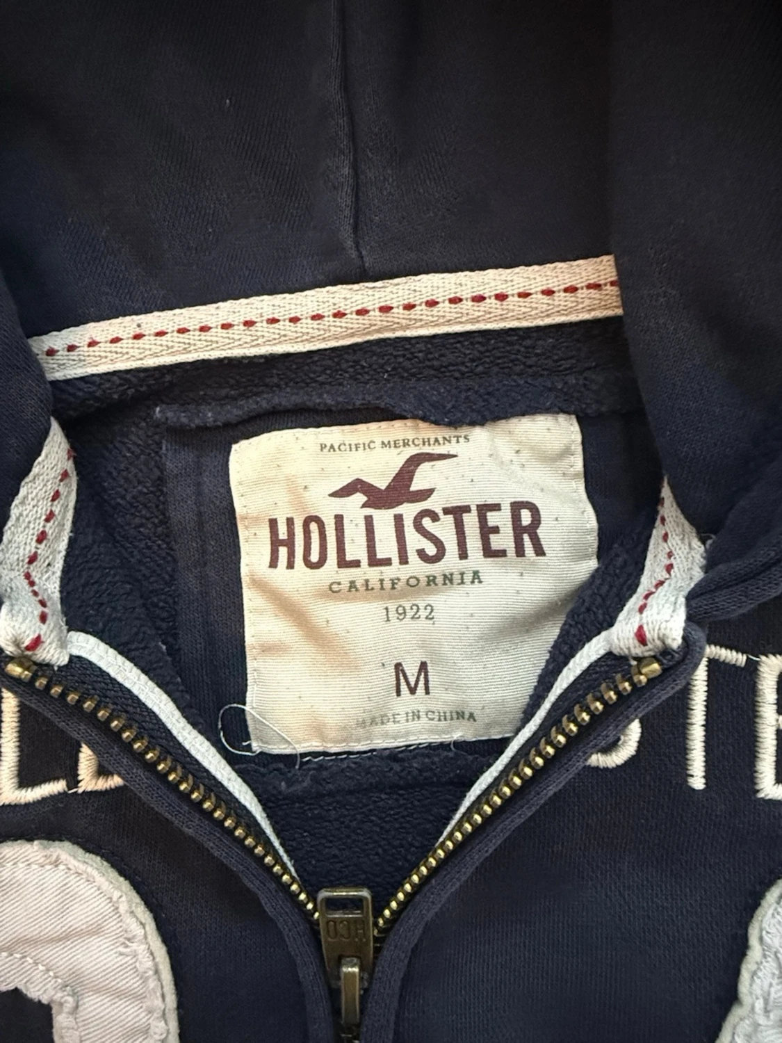 Hollister hoodie zip up vintage mörkblå - 5