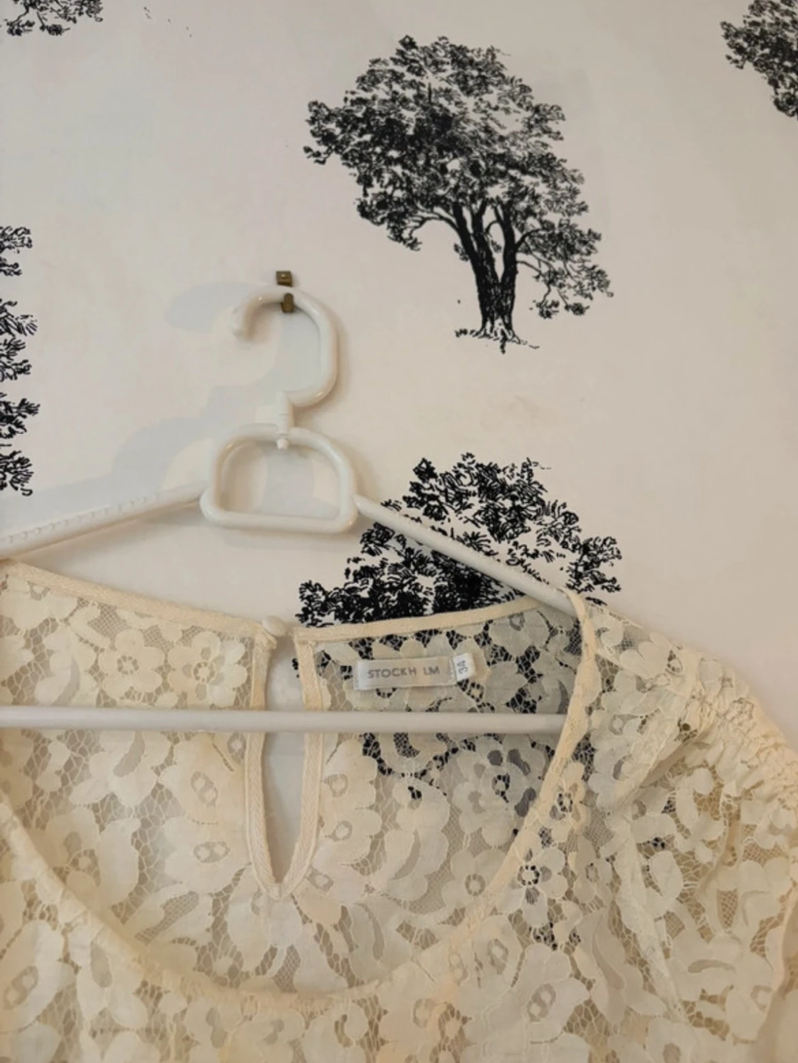 Vit spetsblus från Stockh lm - 2