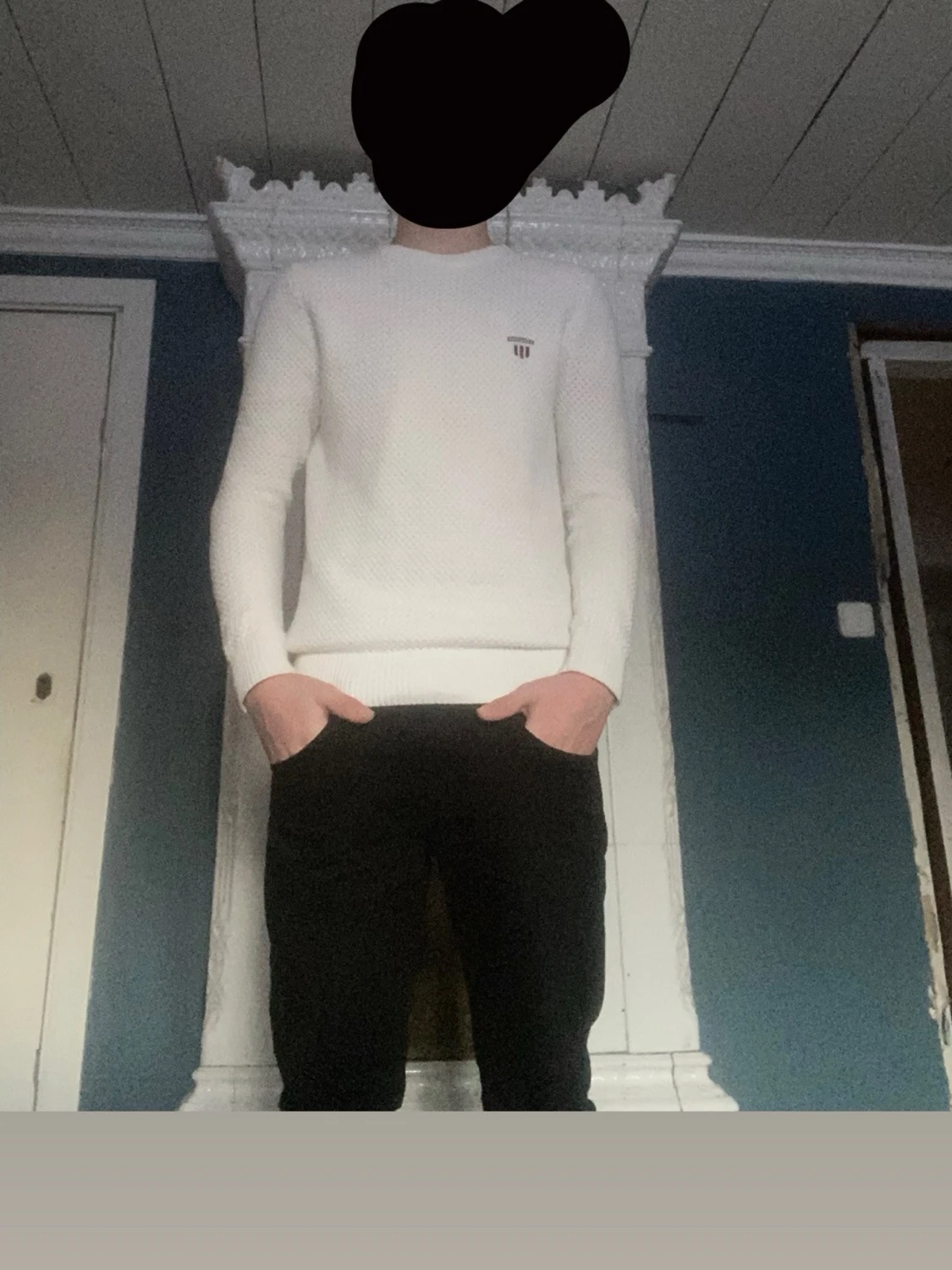 Vit stickad tröja från Morris - 2