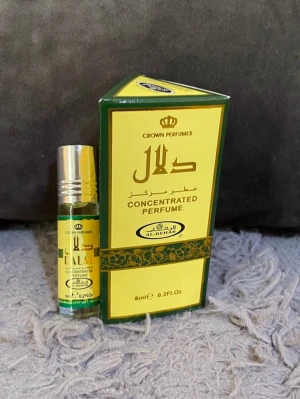Dalal Concentrated Perfume 6ml - Dalal från Al-Rehab är en koncentrerad parfymolja i smidig 6 ml flaska. Perfekt för dig som vill ha en unik doft i ett kompakt format. Tillverkad av Crown Perfumes.